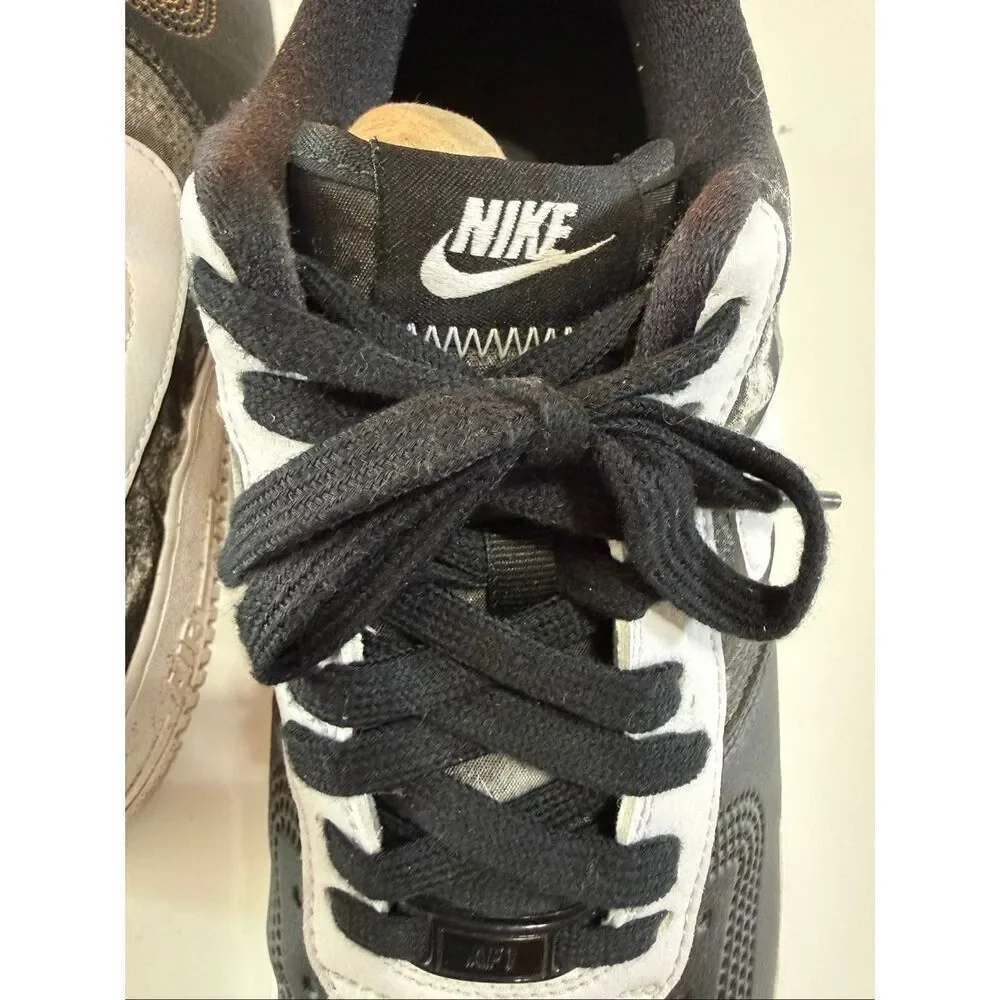 Nike Air Force 1 Sneakers Shoes Gray Black Marble Tie Dye Streetwear Men's 10.5